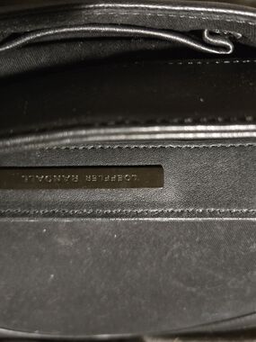 Loeffler Randall Black Leather Wristlet Clutch